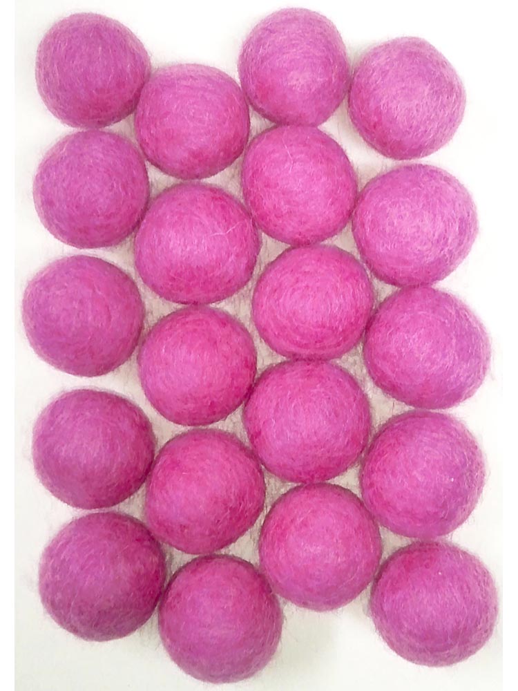 10 mm Hand Made Felt wool balls 100 pcs Royal Fuchsia color 15